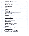 DEV-Olympics Setlist